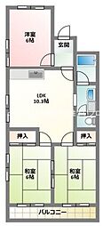 メゾンヒラク 3LDKの間取図画像