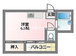 プレアール門真 ワンルームの間取図画像