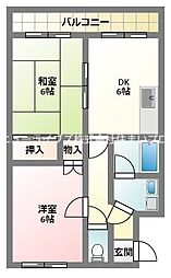 レスターテ4 2DKの間取図画像