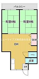 宮前ハイム 2DKの間取図画像
