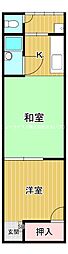 シラカバ 2Kの間取図画像