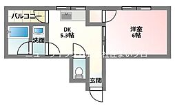 ハイツスズカ 1DKの間取図画像