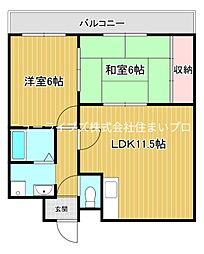 レスターテ3 2LDKの間取図画像