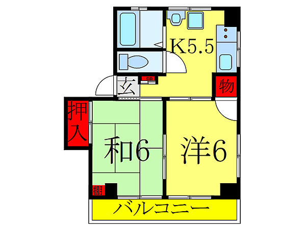 東京都北区王子3丁目(賃貸マンション2K・3階・37.25㎡)の写真 その2