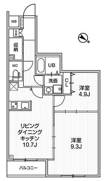 ジェノヴィア板橋本町IIIスカイガーデン 401｜東京都板橋区宮本町(賃貸マンション2LDK・4階・56.39㎡)の写真 その2