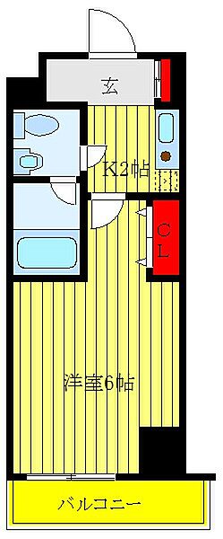 埼玉県川口市栄町3丁目(賃貸マンション1K・8階・20.43㎡)の写真 その2