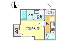 バス 遠鉄バス静岡大学下車 徒歩2分の賃貸アパート 1階1Kの間取り