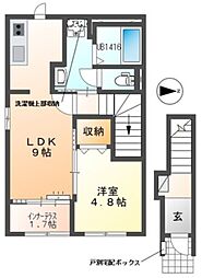 ひまわり 1LDKの間取図画像