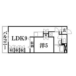 アルコV 1LDKの間取図画像