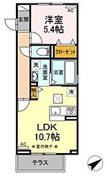 シャンブル 1LDKの間取図画像