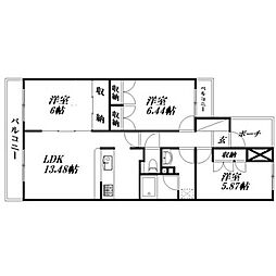 ブライティ広沢 3LDKの間取図画像