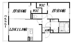 ディーグレイス 2LDKの間取図画像