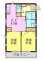 グリュックB 2DKの間取図画像