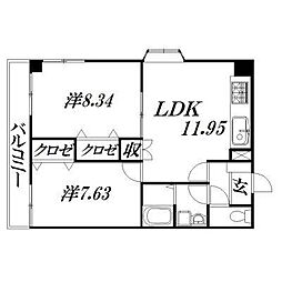 アルテッツァ紺屋町 2LDKの間取図画像