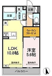 シリウス 1LDKの間取図画像