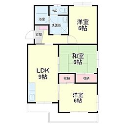 サンテラス大村1 3LDKの間取図画像