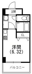 エイワマンション竜禅寺 1Kの間取図画像