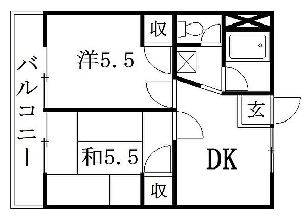 静岡県浜松市中央区助信町(賃貸アパート2DK・3階・36.00㎡)の写真 その2