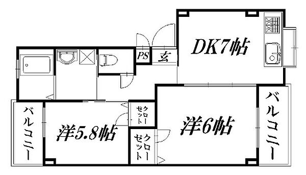 静岡県浜松市浜名区小林(賃貸アパート2DK・1階・42.20㎡)の写真 その2