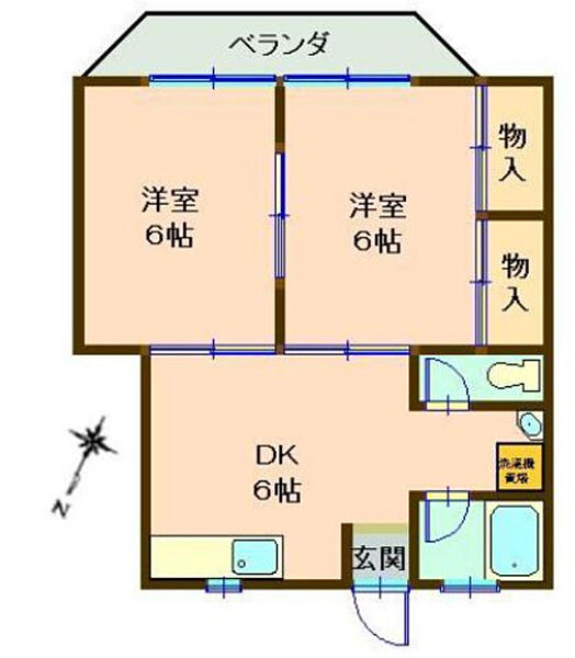 静岡県浜松市中央区東伊場1丁目(賃貸アパート2DK・2階・43.06㎡)の写真 その2