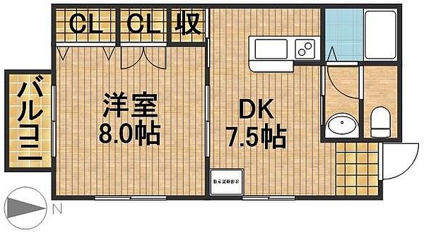 静岡県浜松市中央区中沢町(賃貸アパート1DK・1階・34.02㎡)の写真 その2