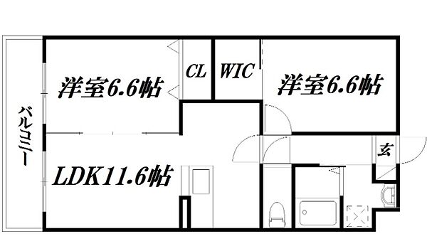 静岡県浜松市中央区寺脇町(賃貸マンション2LDK・3階・55.00㎡)の写真 その2