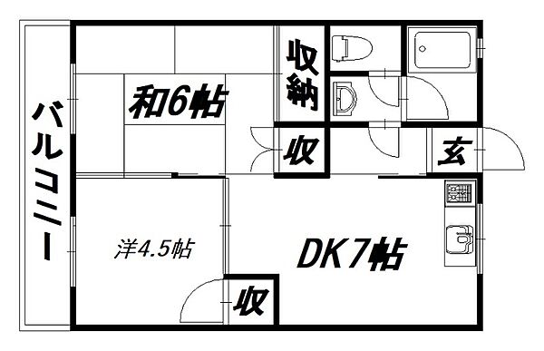 静岡県浜松市中央区瓜内町(賃貸マンション2DK・3階・38.88㎡)の写真 その2
