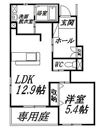 ヴィラ・グレイス 1LDKの間取図画像