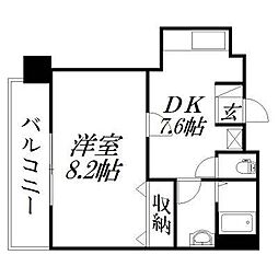 アルテッツァ紺屋町 1DKの間取図画像