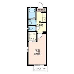 積水ハウスシャーメゾン グレンメール 1階1Kの間取り