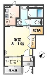 JR東海道・山陽本線 守山駅 バス21分 河西ニュータウン前下車 徒歩3分の賃貸アパート 1階1Kの間取り