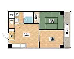 ローベルジーヌ野洲 2LDKの間取図画像