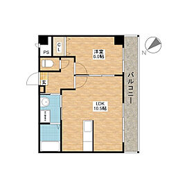 エヌハイム 1LDKの間取図画像