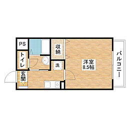 ドーミトゥリィ久野部 1Kの間取図画像
