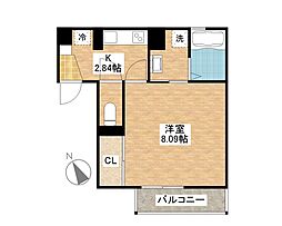 アネックスわたむき 1Kの間取図画像