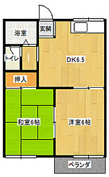 フレグランス美坂B 2DKの間取図画像
