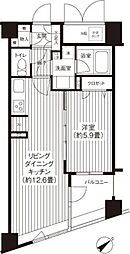 都営大江戸線 東新宿駅 徒歩10分の賃貸マンション 4階1LDKの間取り