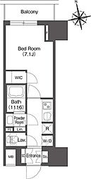 東京メトロ銀座線 稲荷町駅 徒歩3分の賃貸マンション 5階1Kの間取り