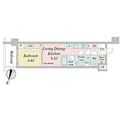 東京メトロ東西線 早稲田駅 徒歩7分の賃貸マンション 1階1LDKの間取り
