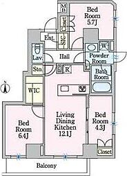 東京メトロ有楽町線 江戸川橋駅 徒歩5分の賃貸マンション 6階3LDKの間取り