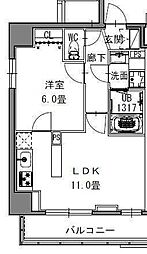 都営大江戸線 新御徒町駅 徒歩4分の賃貸マンション 10階1LDKの間取り