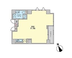 都営浅草線 日本橋駅 徒歩1分の賃貸マンション 11階ワンルームの間取り