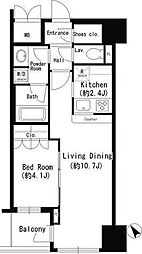 都営新宿線 曙橋駅 徒歩3分の賃貸マンション 3階1LDKの間取り
