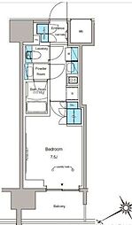 都営浅草線 蔵前駅 徒歩3分の賃貸マンション 6階1Kの間取り