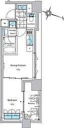 東京メトロ銀座線 神田駅 徒歩2分の賃貸マンション 4階1DKの間取り