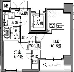 都営大江戸線 新御徒町駅 徒歩4分の賃貸マンション 3階1LDKの間取り