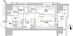 都営大江戸線 牛込柳町駅 徒歩4分の賃貸マンション 9階1LDKの間取り