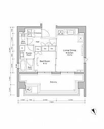 JR総武線 浅草橋駅 徒歩3分の賃貸マンション 10階1LDKの間取り