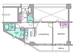 東京メトロ有楽町線 護国寺駅 徒歩2分の賃貸マンション 6階1LDKの間取り