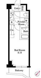 都営大江戸線 牛込神楽坂駅 徒歩1分の賃貸マンション 1階1Kの間取り